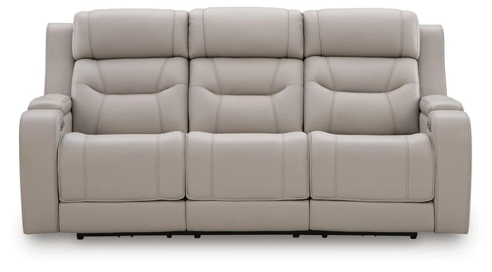 Winslow Bay Power Reclining Sofa with Audio Seating in Gray