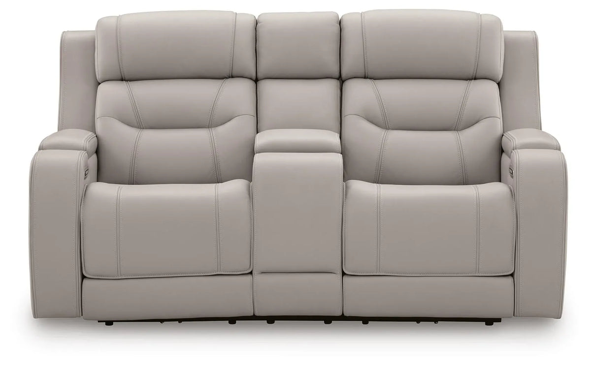Winslow Bay Power Reclining Loveseat with Audio Seating in Gray