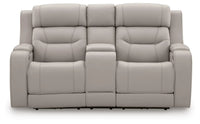 Winslow Bay Power Reclining Loveseat with Audio Seating in Gray
