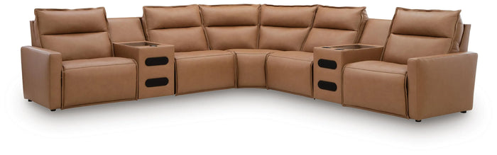 Hadleigh 7-Piece Power Reclining Sectional with Audio Consoles
