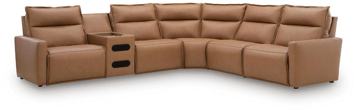 Hadleigh 6-Piece Power Reclining Sectional with Audio Console