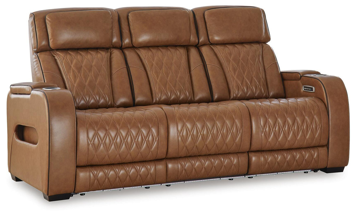 Anvilbrook Power Reclining Sofa in Caramel