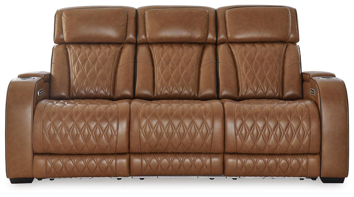 Anvilbrook Power Reclining Sofa in Caramel