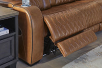Anvilbrook Power Reclining Loveseat with Console in Caramel
