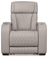 Anvilbrook Power Reclining Sofa with Loveseat and Recliner in Gray