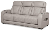 Anvilbrook Power Reclining Sofa with Loveseat and Recliner in Gray
