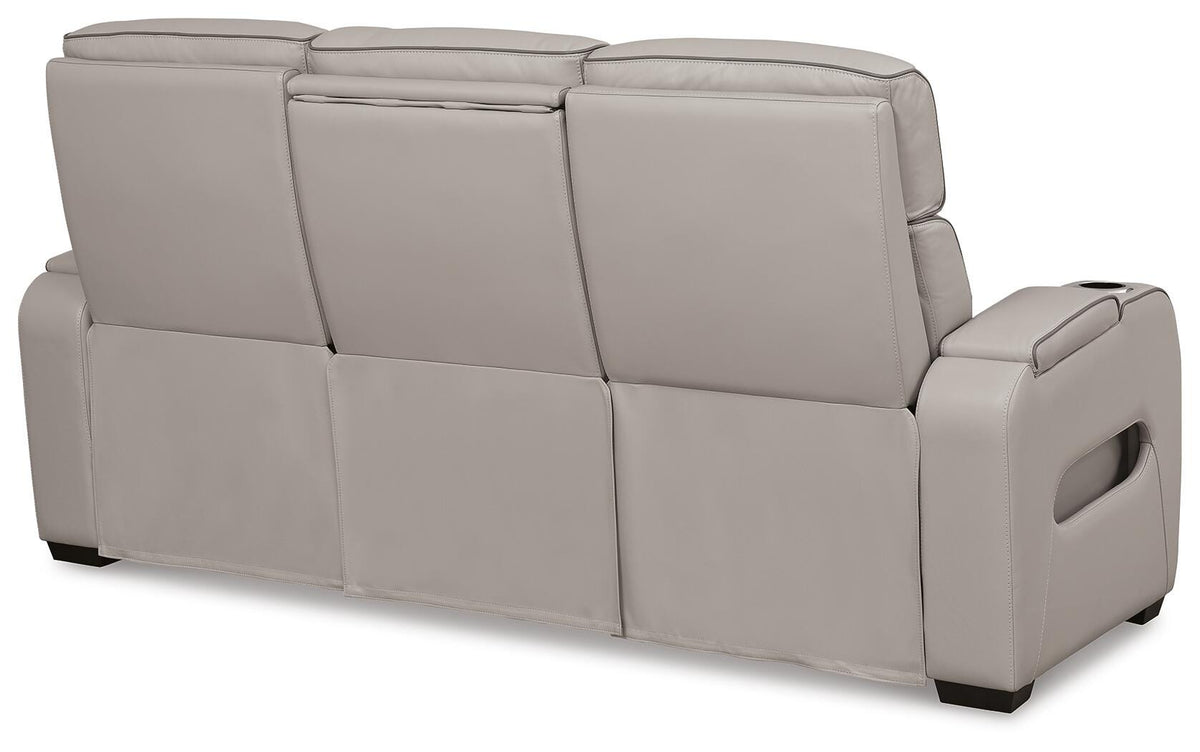 Anvilbrook Power Reclining Sofa with Loveseat and Recliner in Gray