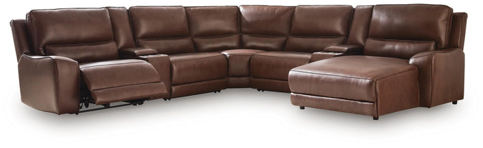Pennington 7-Piece Reclining Sectional with Chaise and Storage Consoles
