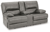 Steelmark Power Reclining Loveseat with Console in Gray