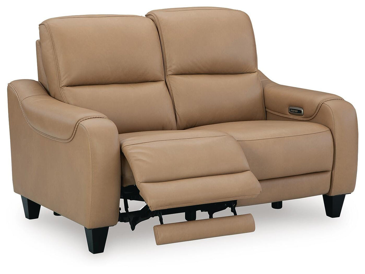 Kingsley Vale Power Reclining Loveseat in Toffee