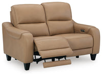 Kingsley Vale Power Reclining Loveseat in Toffee