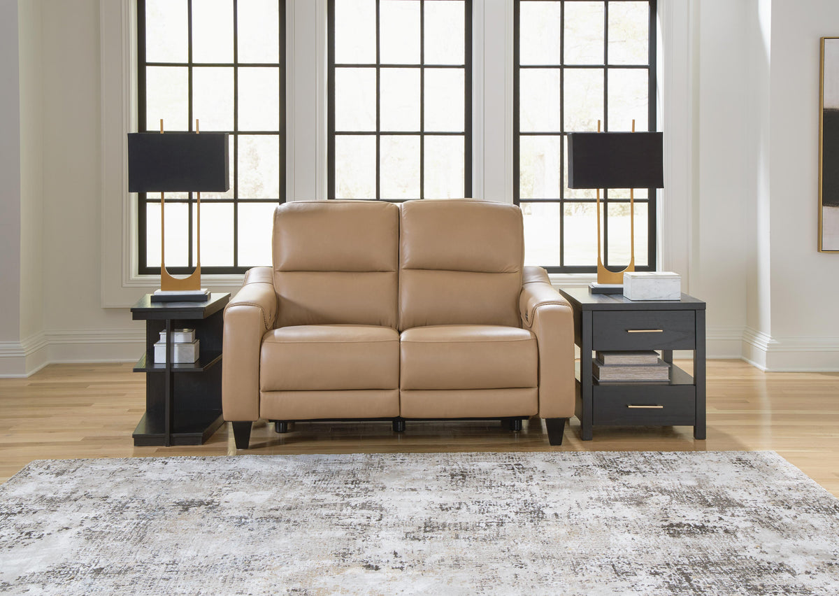 Kingsley Vale Power Reclining Loveseat in Toffee