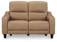 Kingsley Vale Power Reclining Loveseat in Toffee