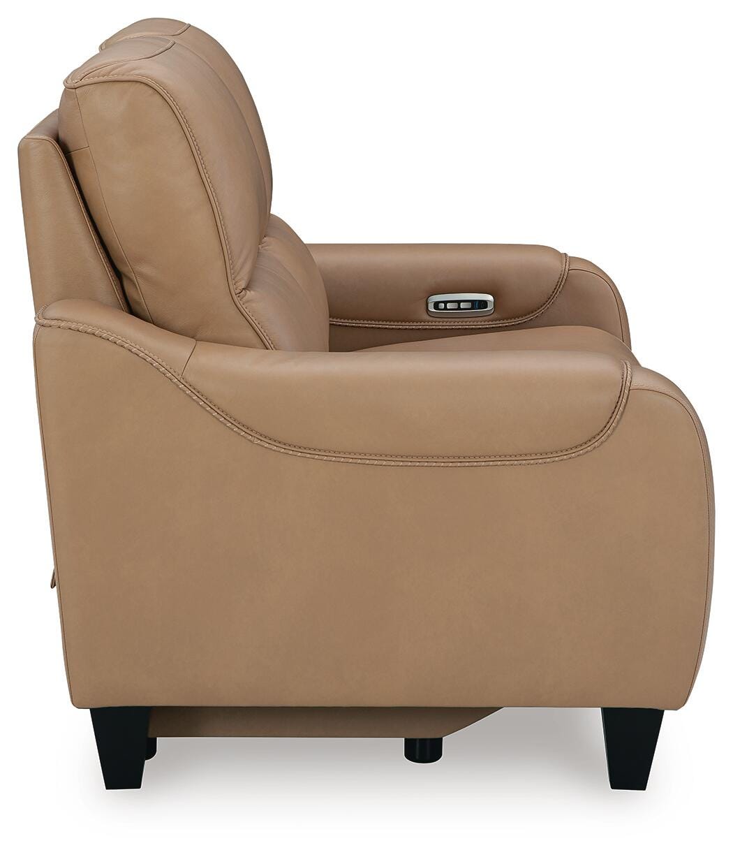 Kingsley Vale Power Reclining Loveseat in Toffee